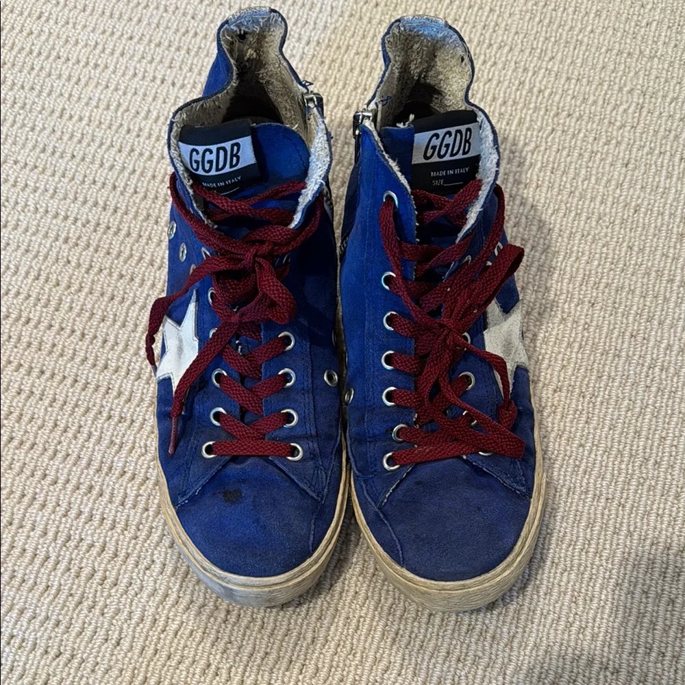 Golden Goose Blue and Red Women's Sneakers - Picture 2 of 7